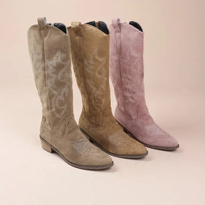 Bottes de Cowboy en Suède pour Femmes - Élégance et Confort au Quotidien