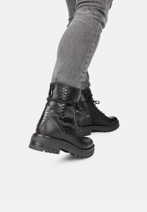 Bottes à Lacets Python pour Femmes - Élégance et Confort au Quotidien