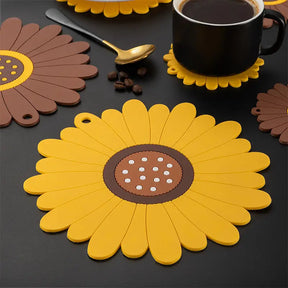 Tapis de Table Résistant à la Chaleur - Design Tournesol et Antidérapant