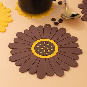 Tapis de Table Résistant à la Chaleur - Design Tournesol et Antidérapant