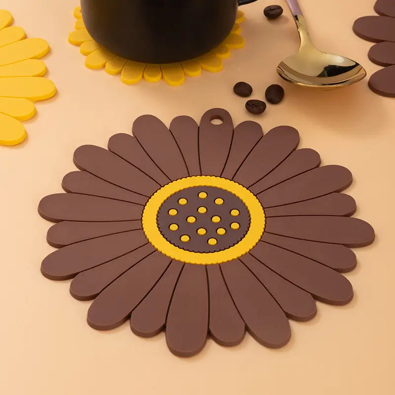 Tapis de Table Résistant à la Chaleur - Design Tournesol et Antidérapant