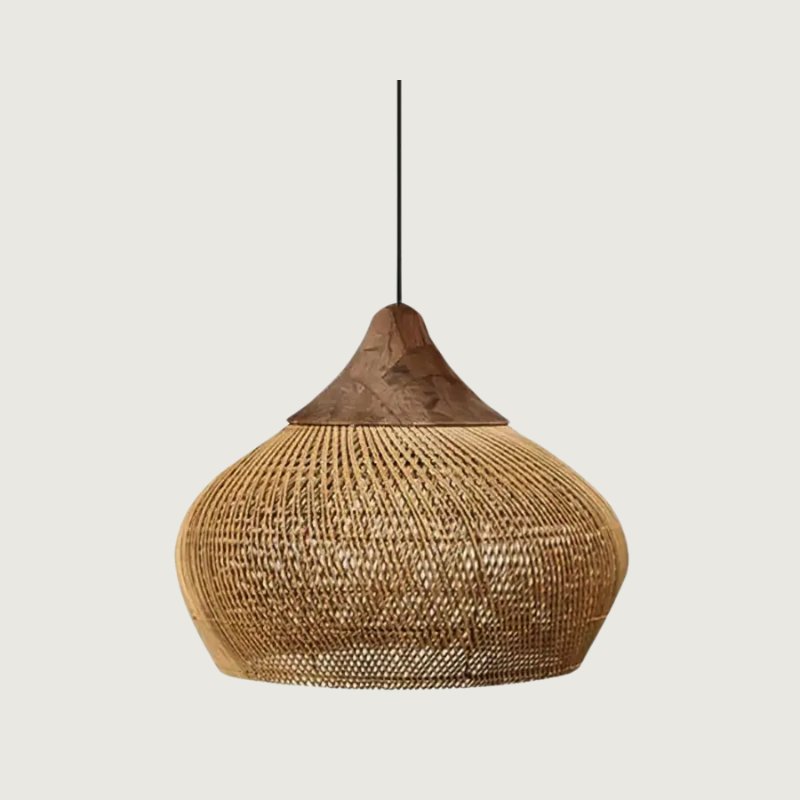 Luminaire en Rotin Artisanal - Design Boho et Éclairage Ambiant