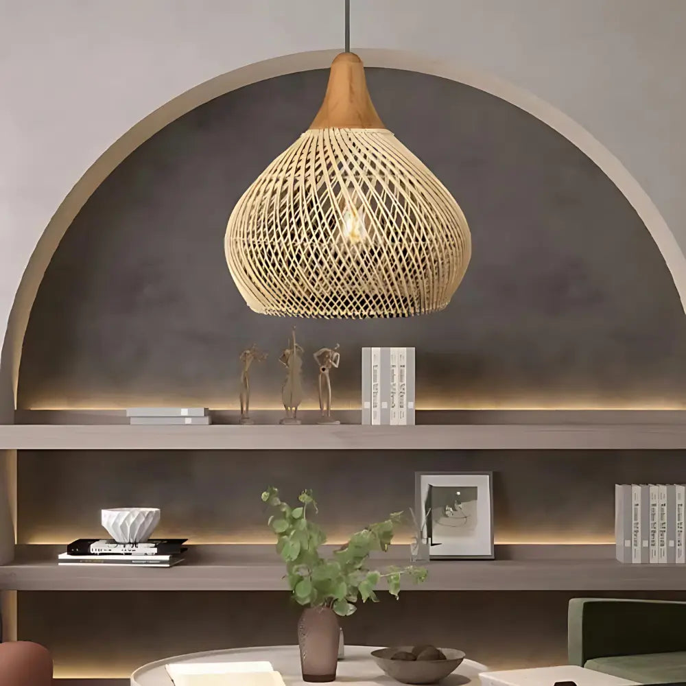 Luminaire en Rotin Artisanal - Design Boho et Éclairage Ambiant
