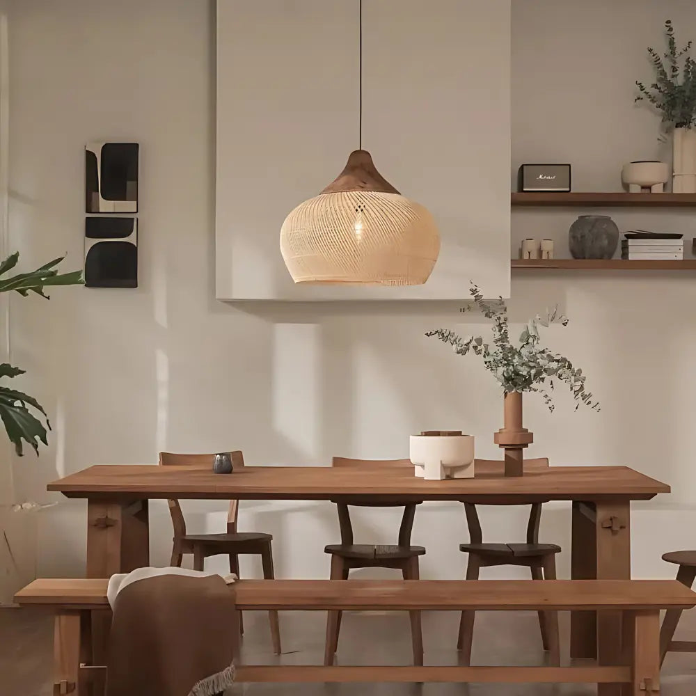 Luminaire en Rotin Artisanal - Design Boho et Éclairage Ambiant