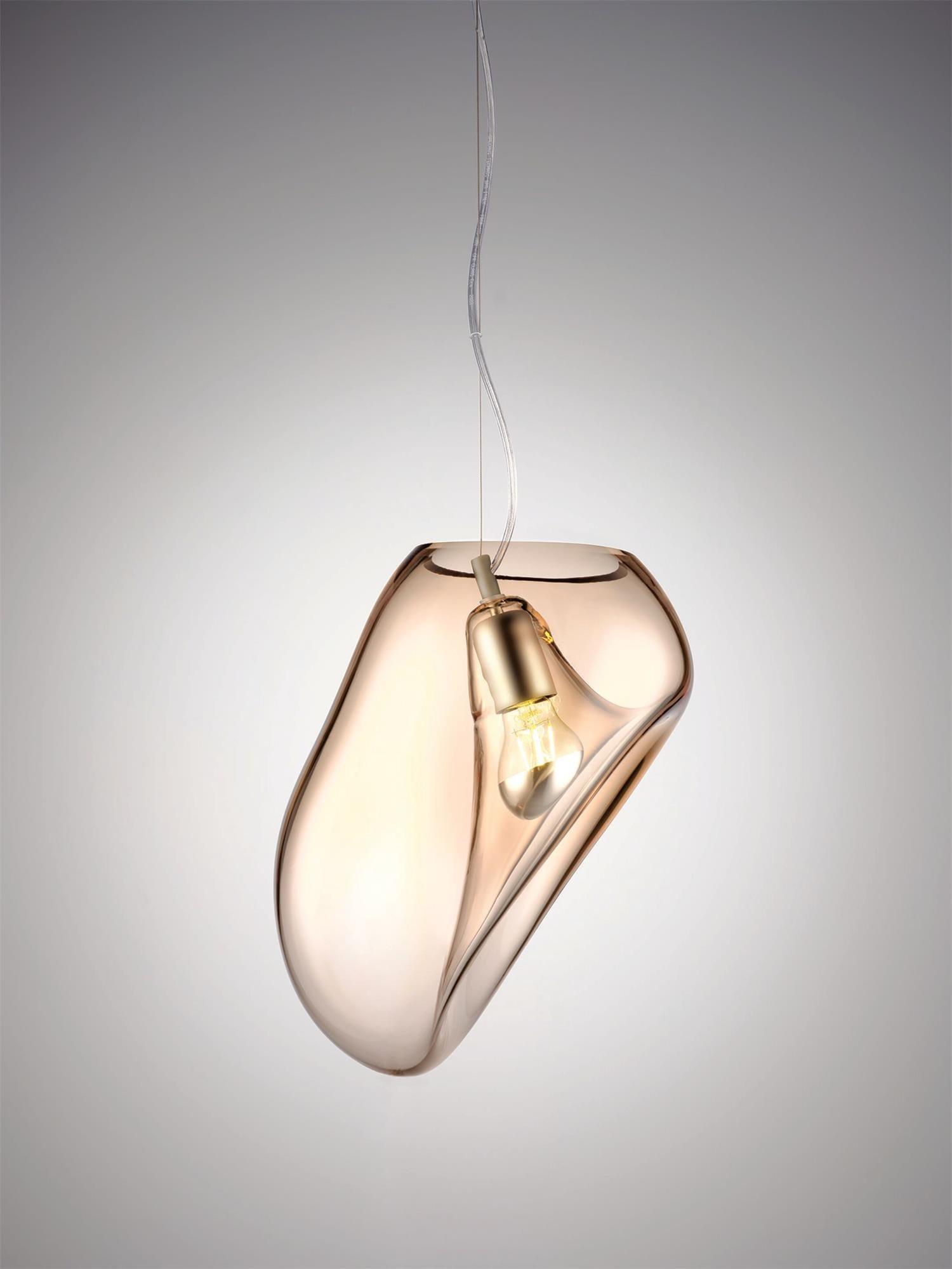 Lampe Plafonnier en Verre Soufflé - Design Épuré et Atmosphère Sereine