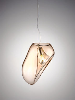 Lampe Plafonnier en Verre Soufflé - Design Épuré et Atmosphère Sereine
