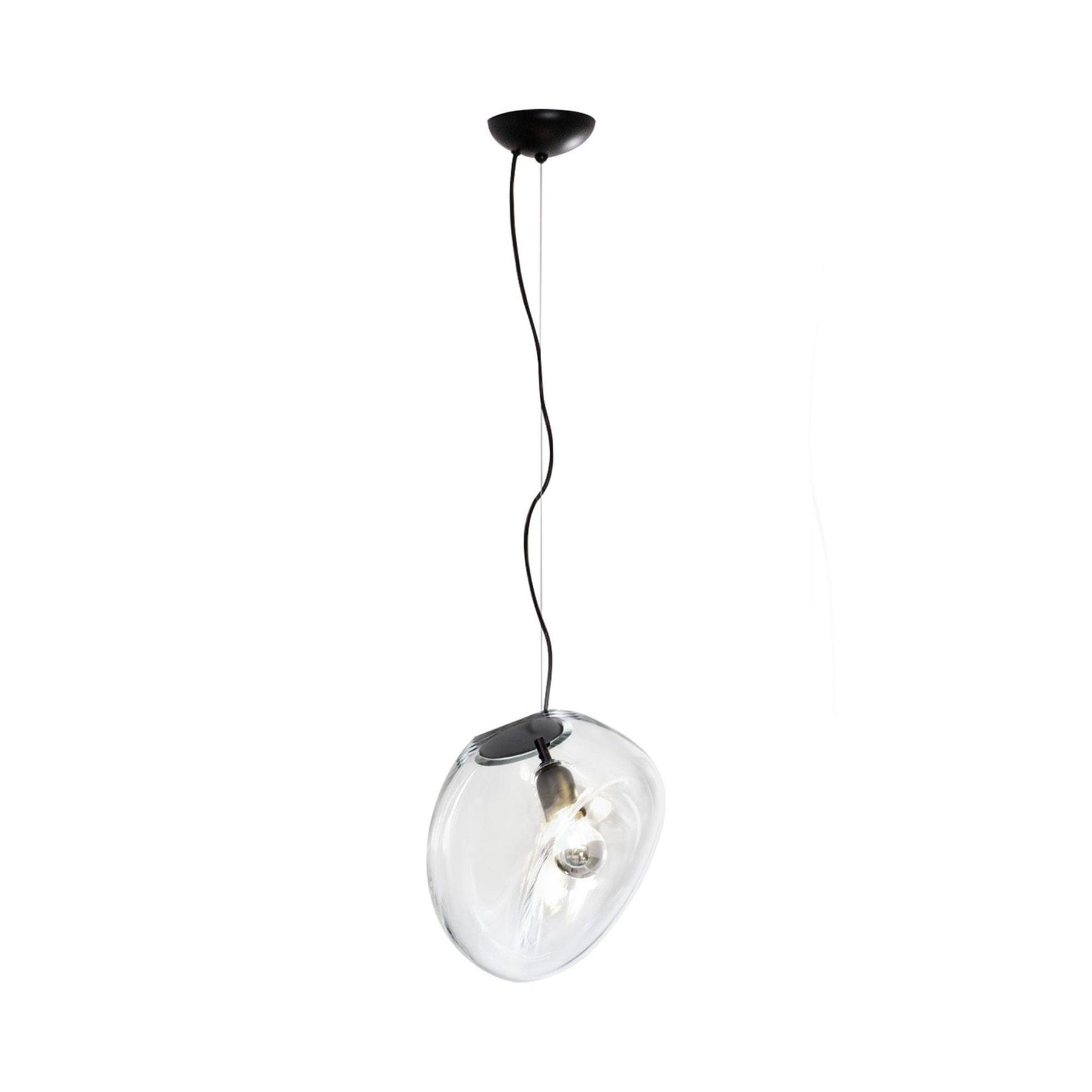 Lampe Plafonnier en Verre Soufflé - Design Épuré et Atmosphère Sereine