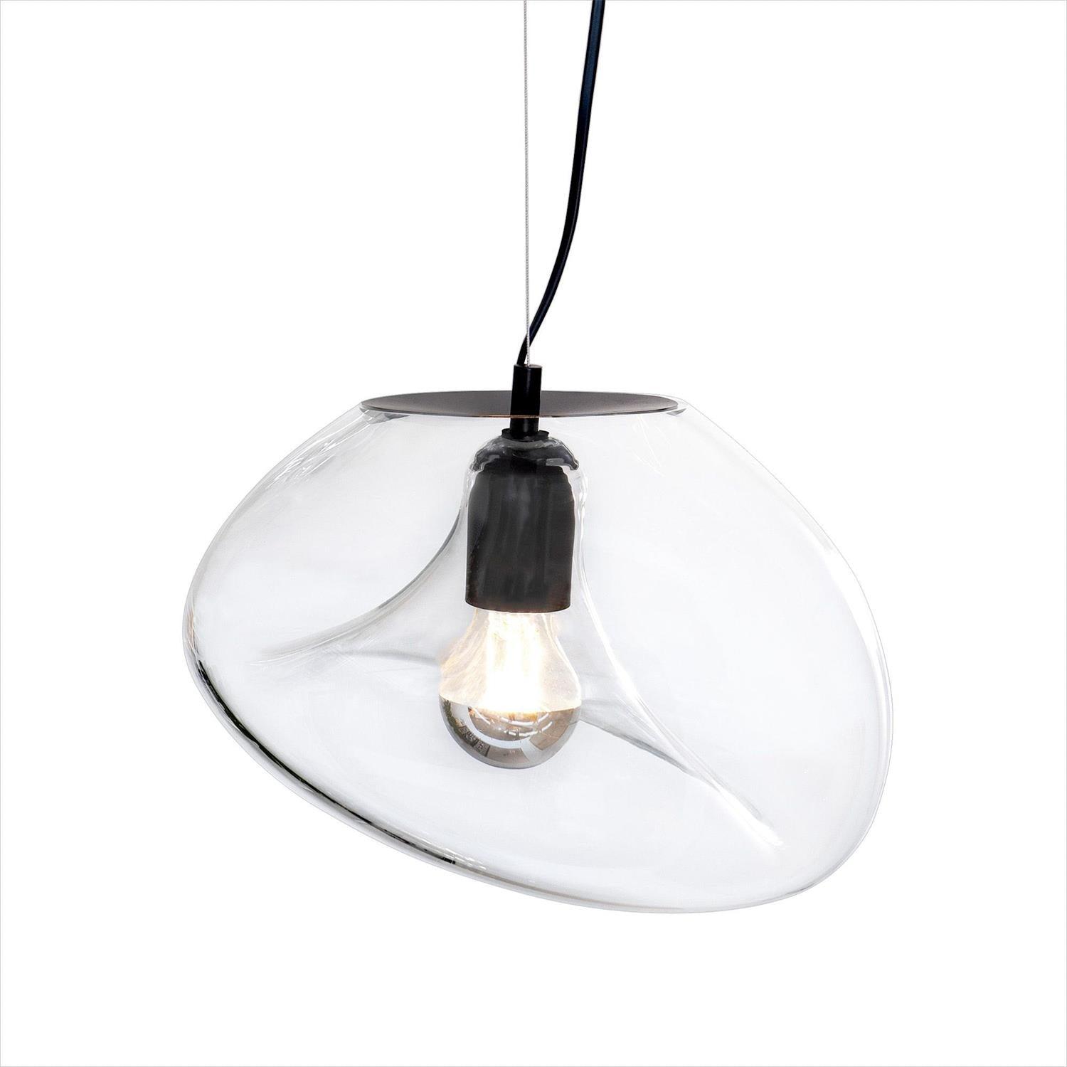 Lampe Plafonnier en Verre Soufflé - Design Épuré et Atmosphère Sereine