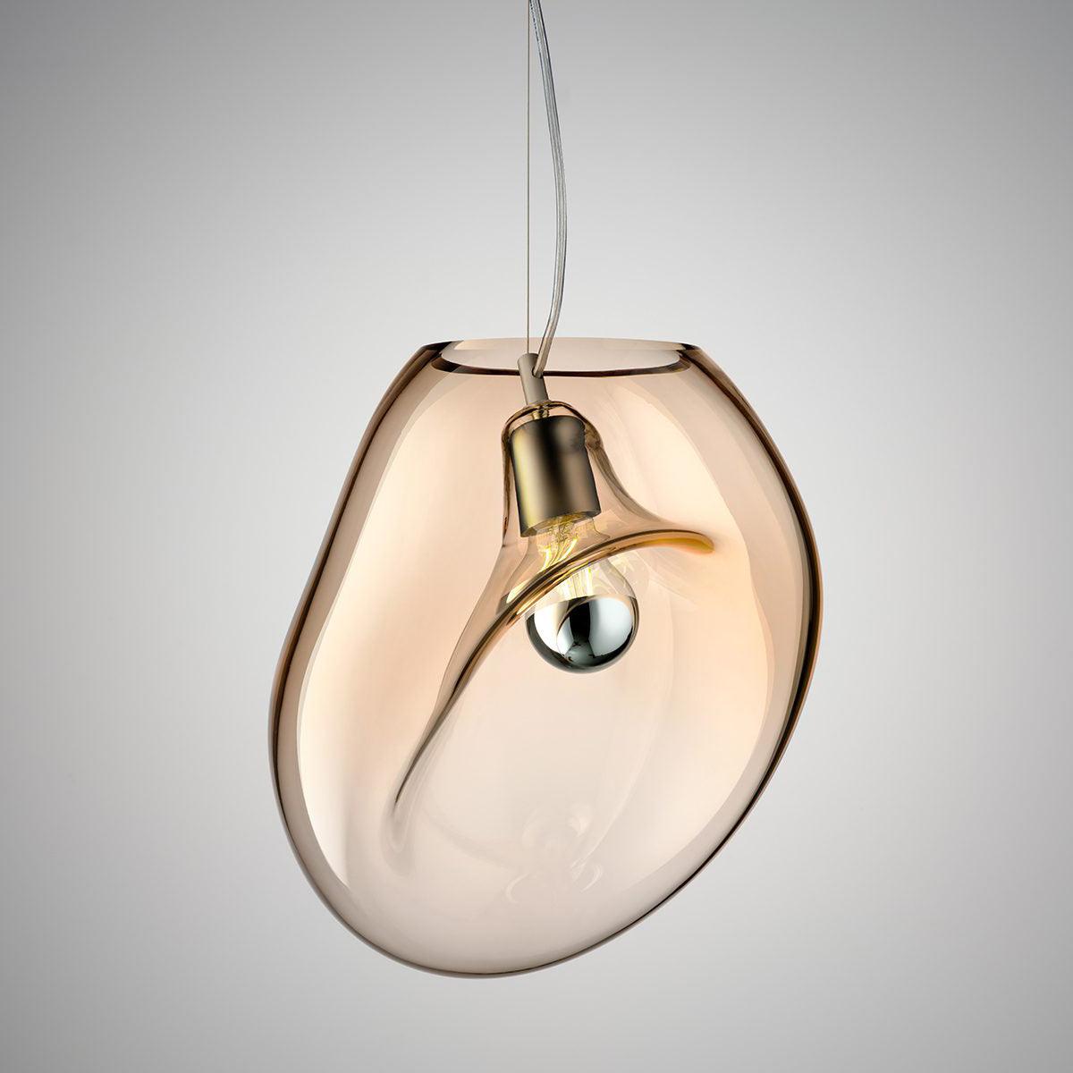Lampe Plafonnier en Verre Soufflé - Design Épuré et Atmosphère Sereine