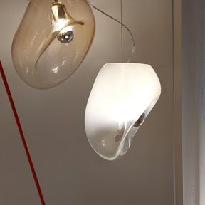 Lampe Plafonnier en Verre Soufflé - Design Épuré et Atmosphère Sereine