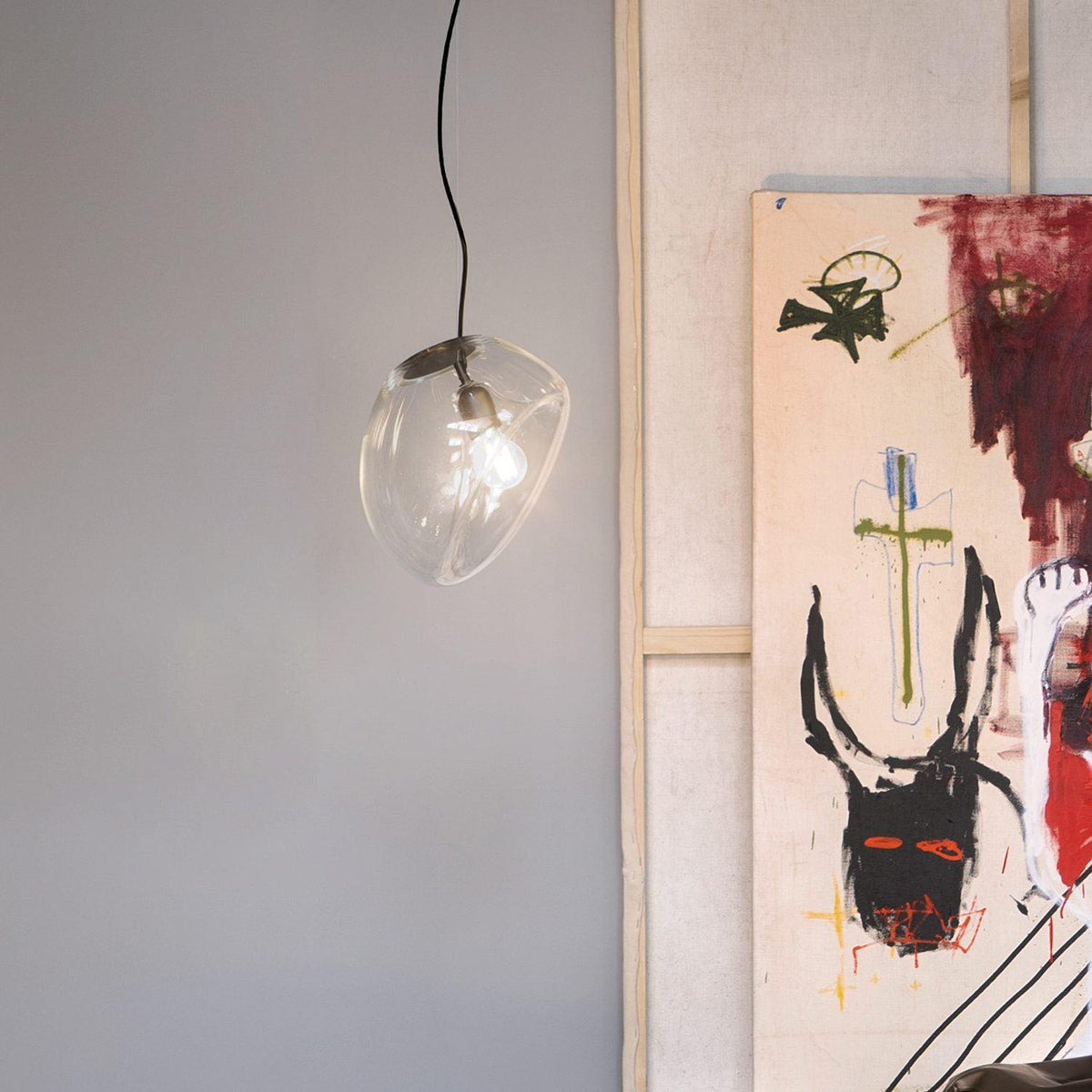 Lampe Plafonnier en Verre Soufflé - Design Épuré et Atmosphère Sereine