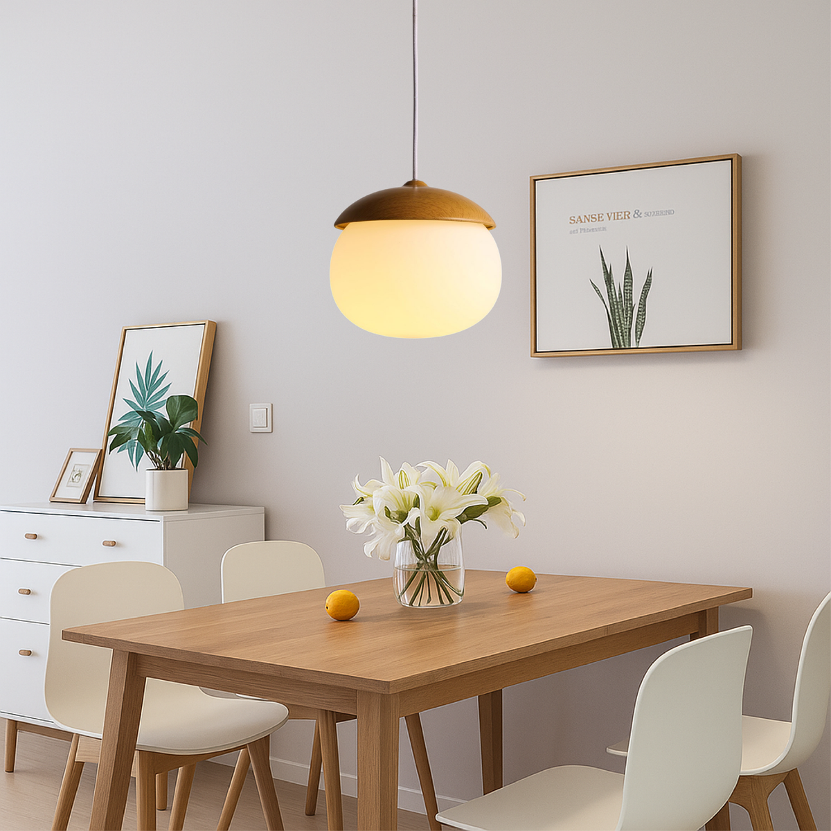 Lampe Suspendue en Bois Nordique - Design Élégant et Ambiance Chaleureuse