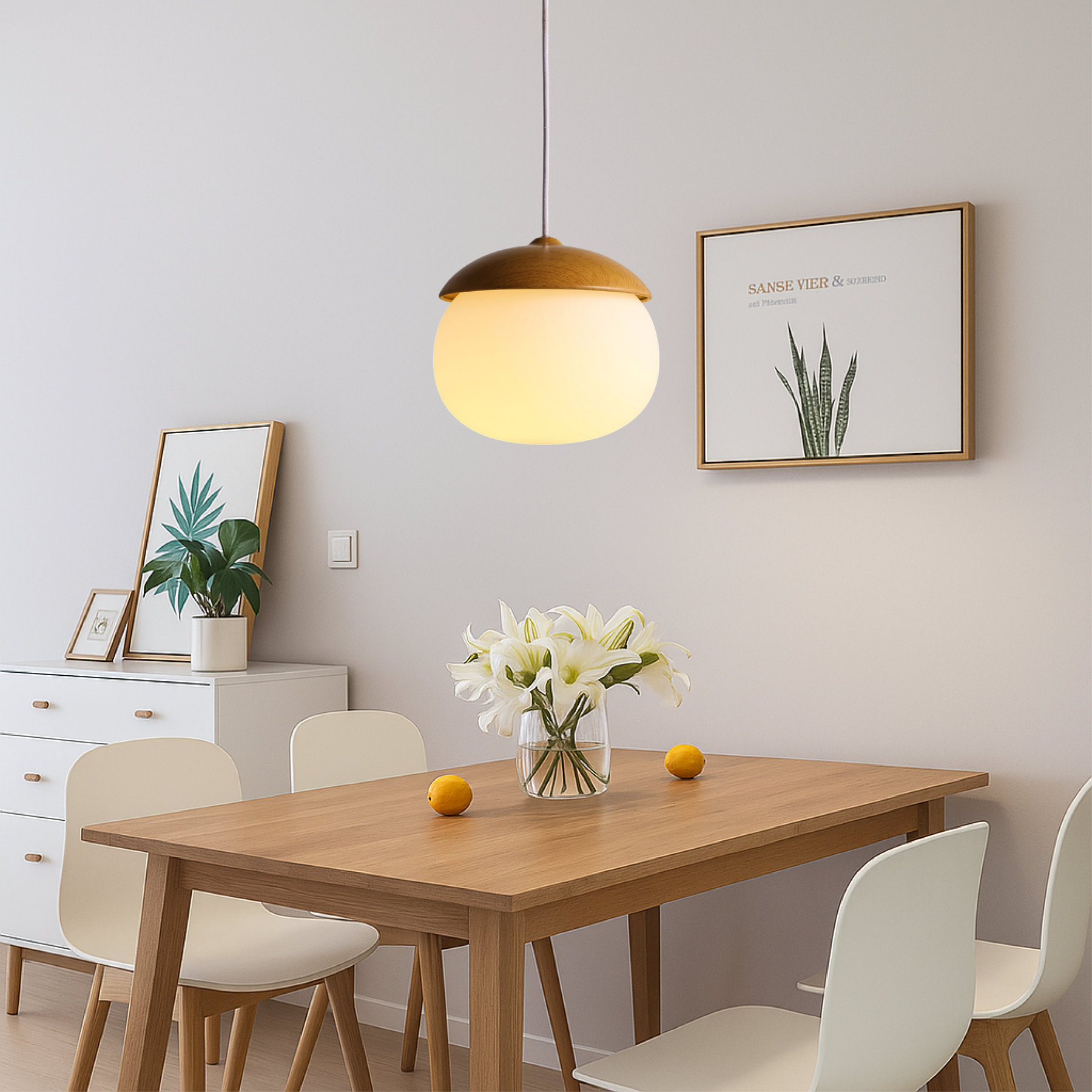 Lampe Suspendue en Bois Nordique - Design Élégant et Ambiance Chaleureuse