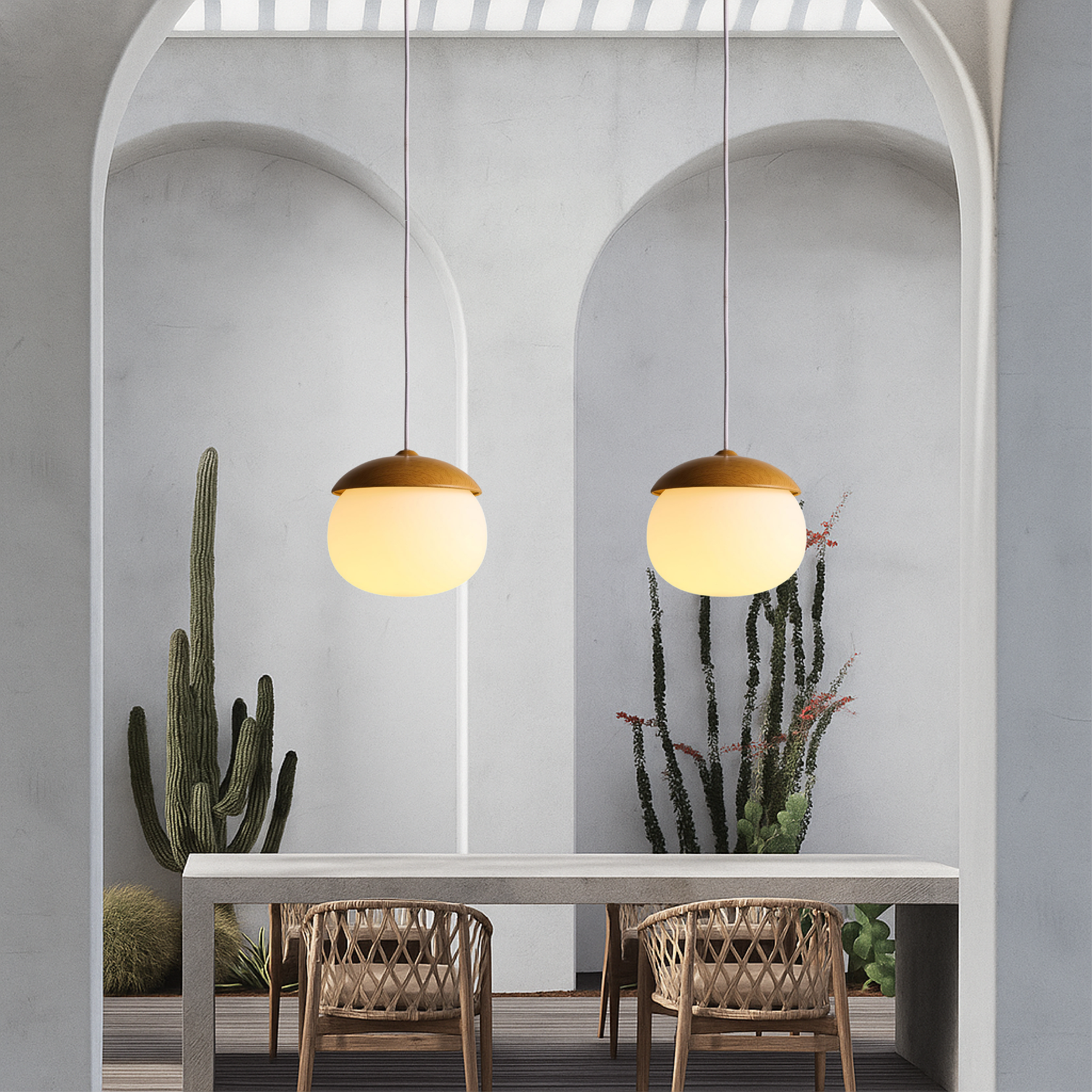 Lampe Suspendue en Bois Nordique - Design Élégant et Ambiance Chaleureuse
