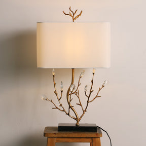 Lampe de Table en Laiton - Design Élégant Inspiré de la Nature