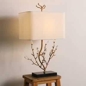 Lampe de Table en Laiton - Design Élégant Inspiré de la Nature