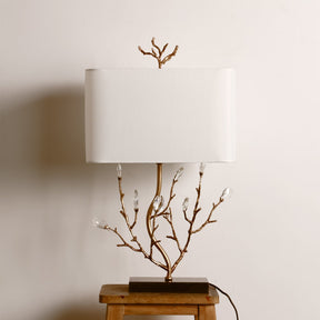 Lampe de Table en Laiton - Design Élégant Inspiré de la Nature