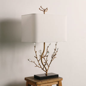 Lampe de Table en Laiton - Design Élégant Inspiré de la Nature