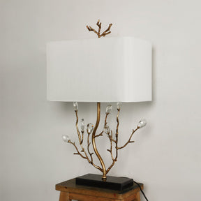 Lampe de Table en Laiton - Design Élégant Inspiré de la Nature