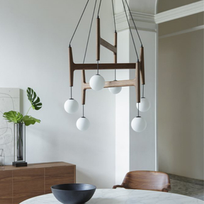 Lampe Pendante Moderne en Bois et Verre - Élégance et Confort pour Votre Intérieur