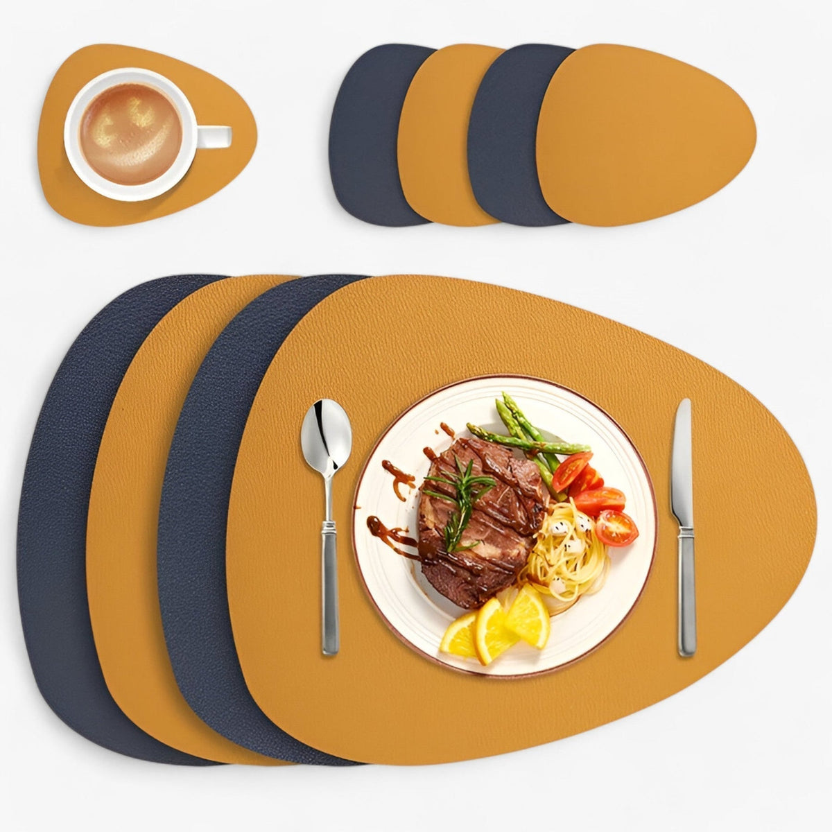 Sous-assiettes Réversibles en Simili Cuir - Élégance et Protection pour Vos Tables