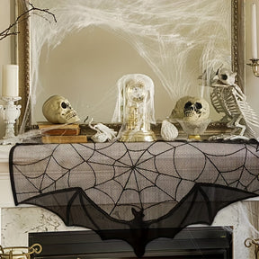 Nappe en Dentelle Noire Halloween - Décoration Élégante et Effrayante