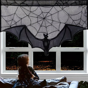 Nappe en Dentelle Noire Halloween - Décoration Élégante et Effrayante