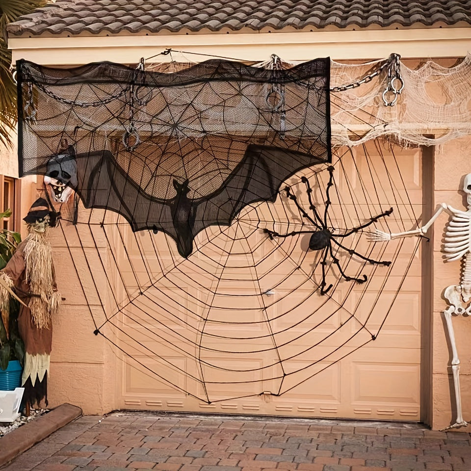 Nappe en Dentelle Noire Halloween - Décoration Élégante et Effrayante
