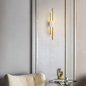 Applique Murale en Marbre Noir et Or - Luxe et Design Scandinave Moderne