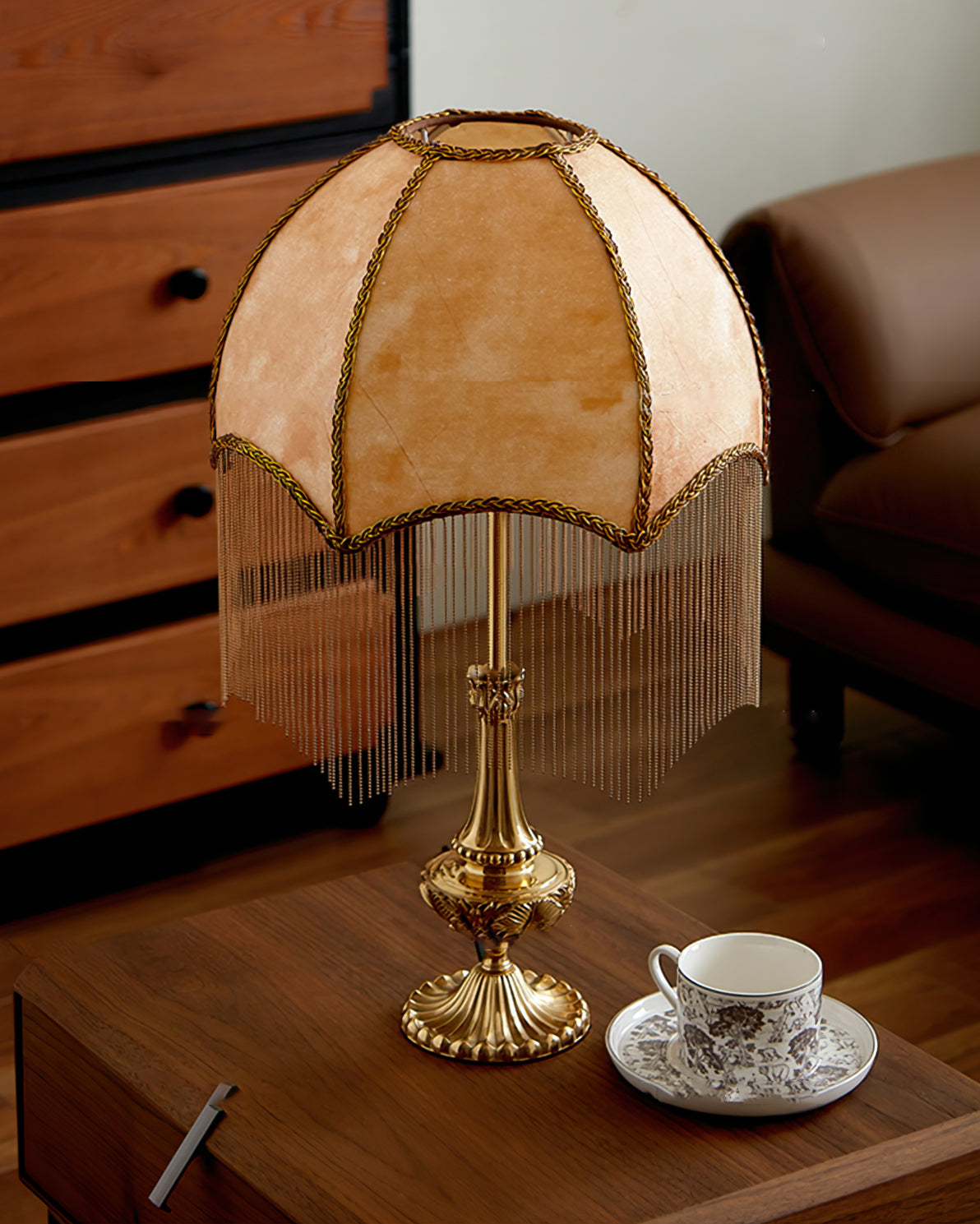 Lampe de Table Élégante avec Franges - Luxe et Charme Vintage pour Votre Intérieur