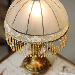 Lampe de Table Élégante en Laiton - Design Chic avec Gland en Fleur