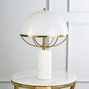 Lampe en Verre Dorée avec Socle en Marbre - Éclairage Ambiant et Élégant pour Intérieur