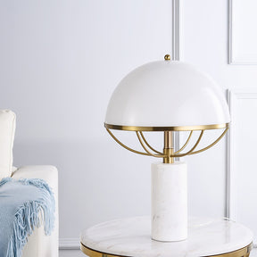 Lampe en Verre Dorée avec Socle en Marbre - Éclairage Ambiant et Élégant pour Intérieur