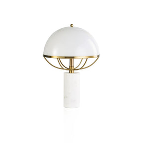 Lampe en Verre Dorée avec Socle en Marbre - Éclairage Ambiant et Élégant pour Intérieur