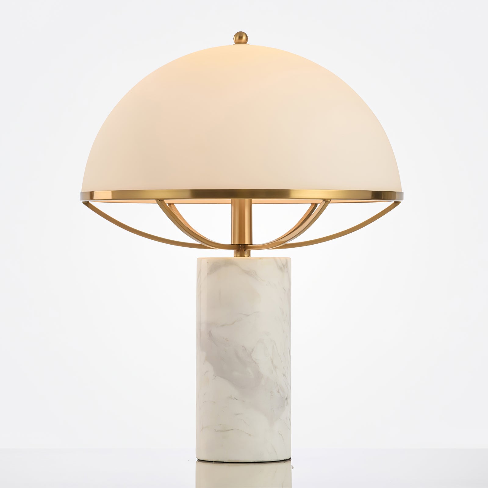 Lampe en Verre Dorée avec Socle en Marbre - Éclairage Ambiant et Élégant pour Intérieur