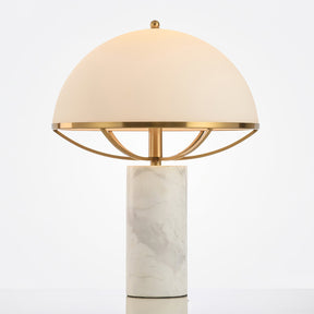 Lampe en Verre Dorée avec Socle en Marbre - Éclairage Ambiant et Élégant pour Intérieur