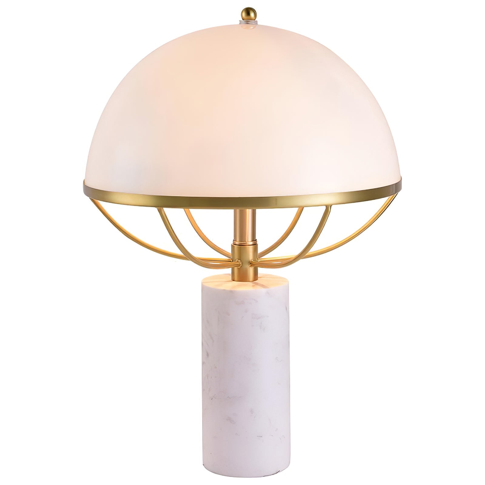 Lampe en Verre Dorée avec Socle en Marbre - Éclairage Ambiant et Élégant pour Intérieur