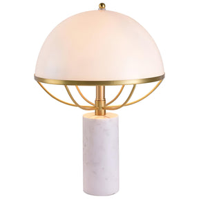 Lampe en Verre Dorée avec Socle en Marbre - Éclairage Ambiant et Élégant pour Intérieur