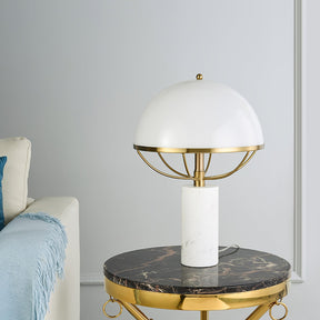 Lampe en Verre Dorée avec Socle en Marbre - Éclairage Ambiant et Élégant pour Intérieur