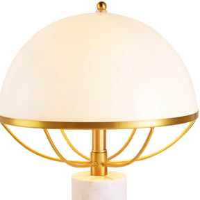 Lampe en Verre Dorée avec Socle en Marbre - Éclairage Ambiant et Élégant pour Intérieur