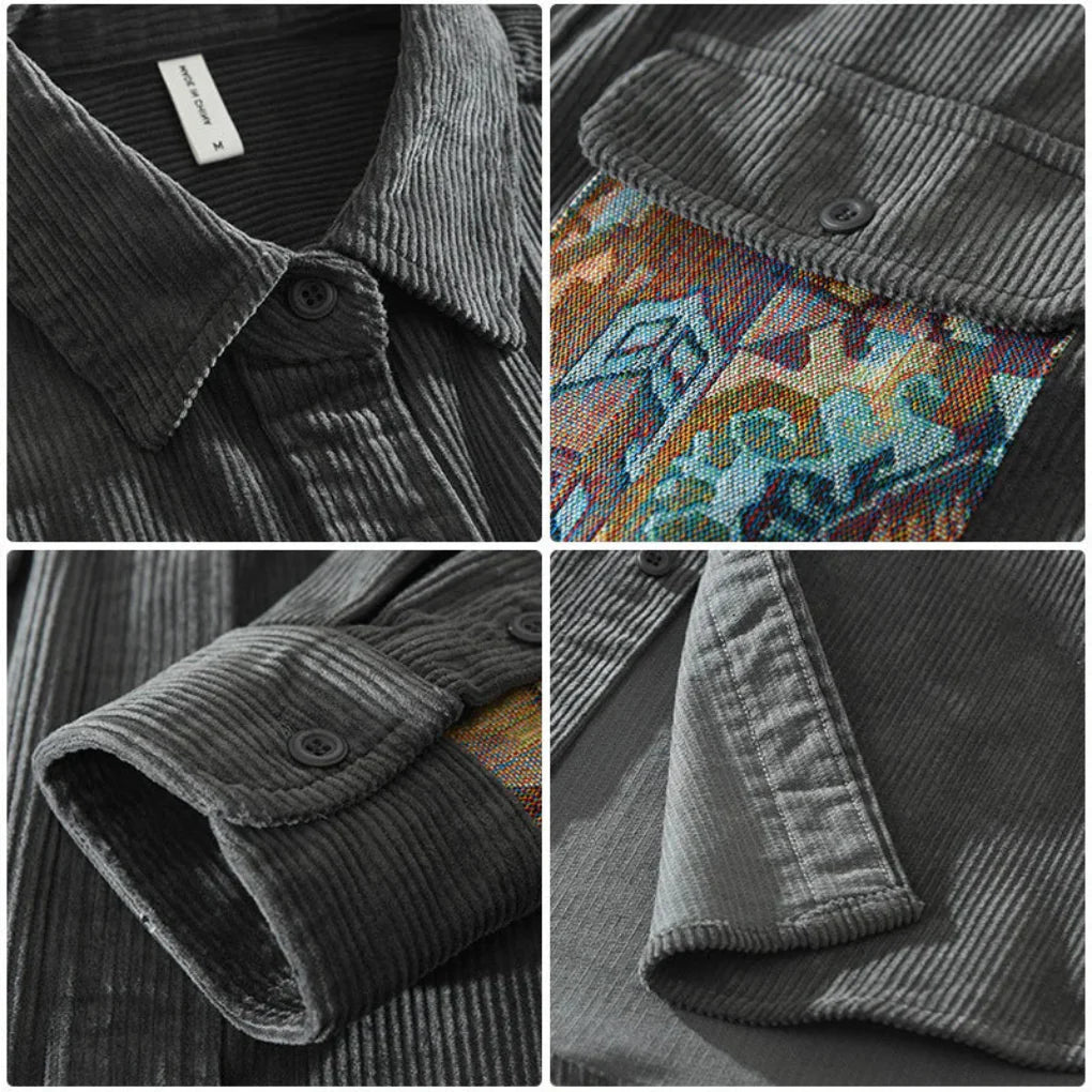 Chemise Vintage à Manches Longues pour Hommes - Élégance Intemporelle et Polyvalente