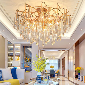 Lampe de Plafond en Cristaux - Design Élégant et Luxueux