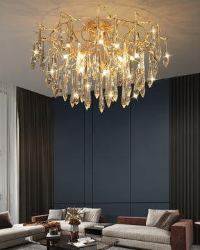 Lampe de Plafond en Cristaux - Design Élégant et Luxueux