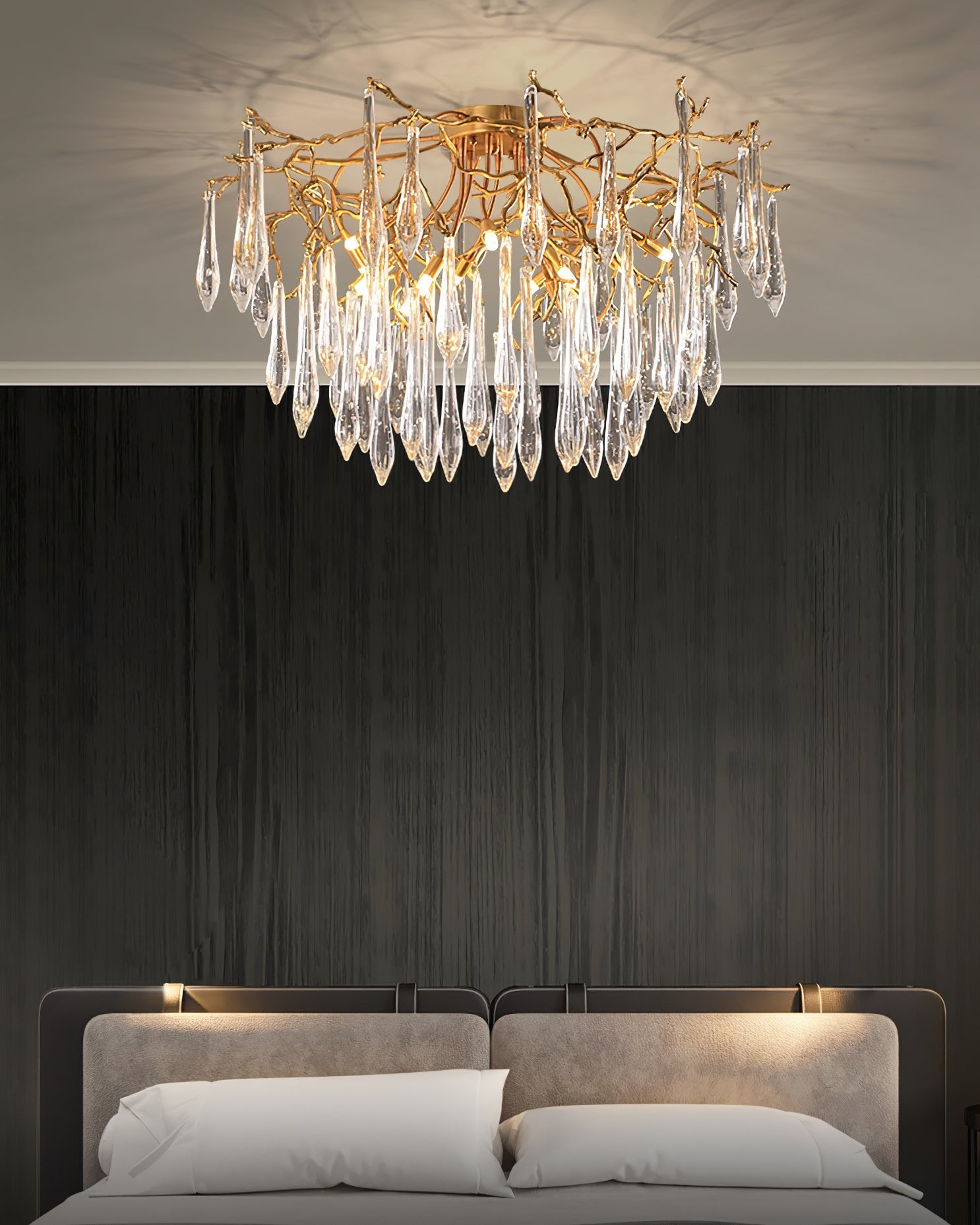 Lampe de Plafond en Cristaux - Design Élégant et Luxueux