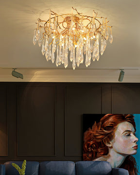 Lampe de Plafond en Cristaux - Design Élégant et Luxueux