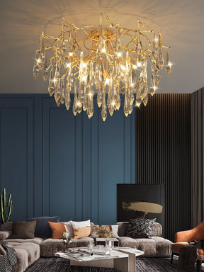 Lampe de Plafond en Cristaux - Design Élégant et Luxueux