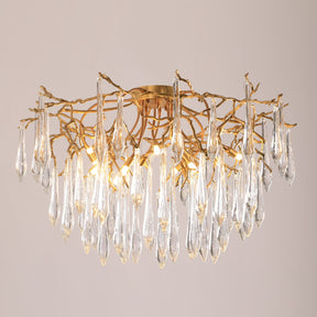 Lampe de Plafond en Cristaux - Design Élégant et Luxueux