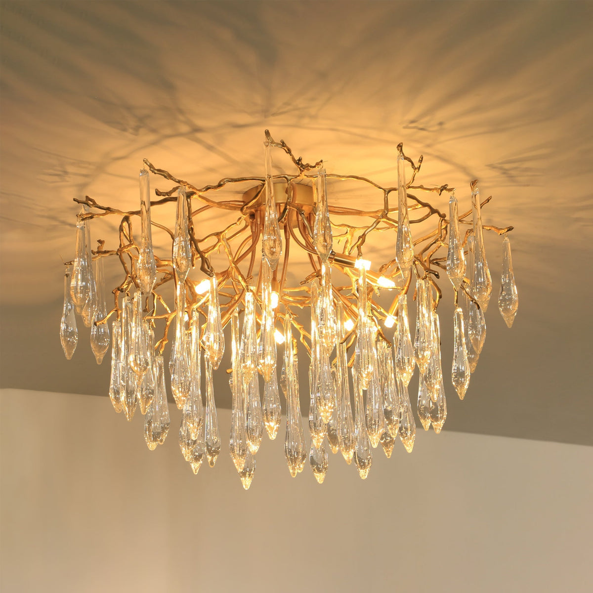 Lampe de Plafond en Cristaux - Design Élégant et Luxueux