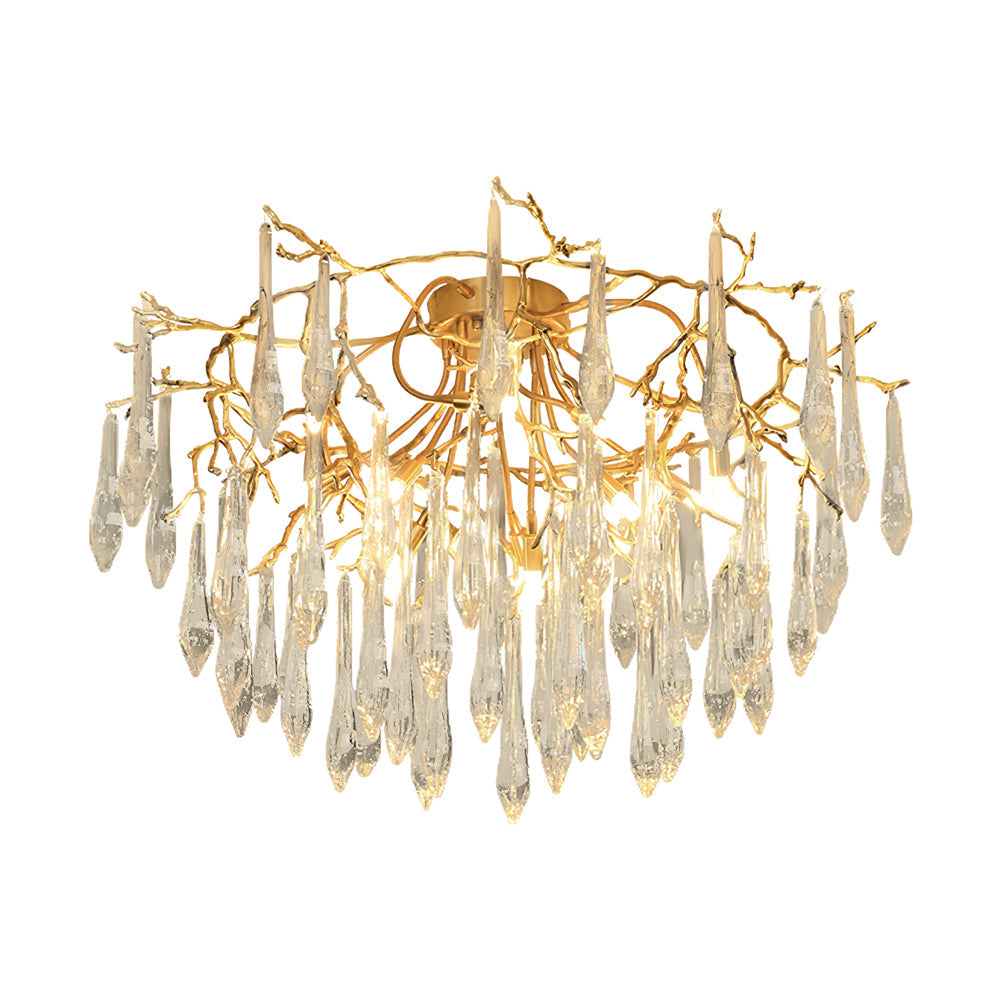Lampe de Plafond en Cristaux - Design Élégant et Luxueux
