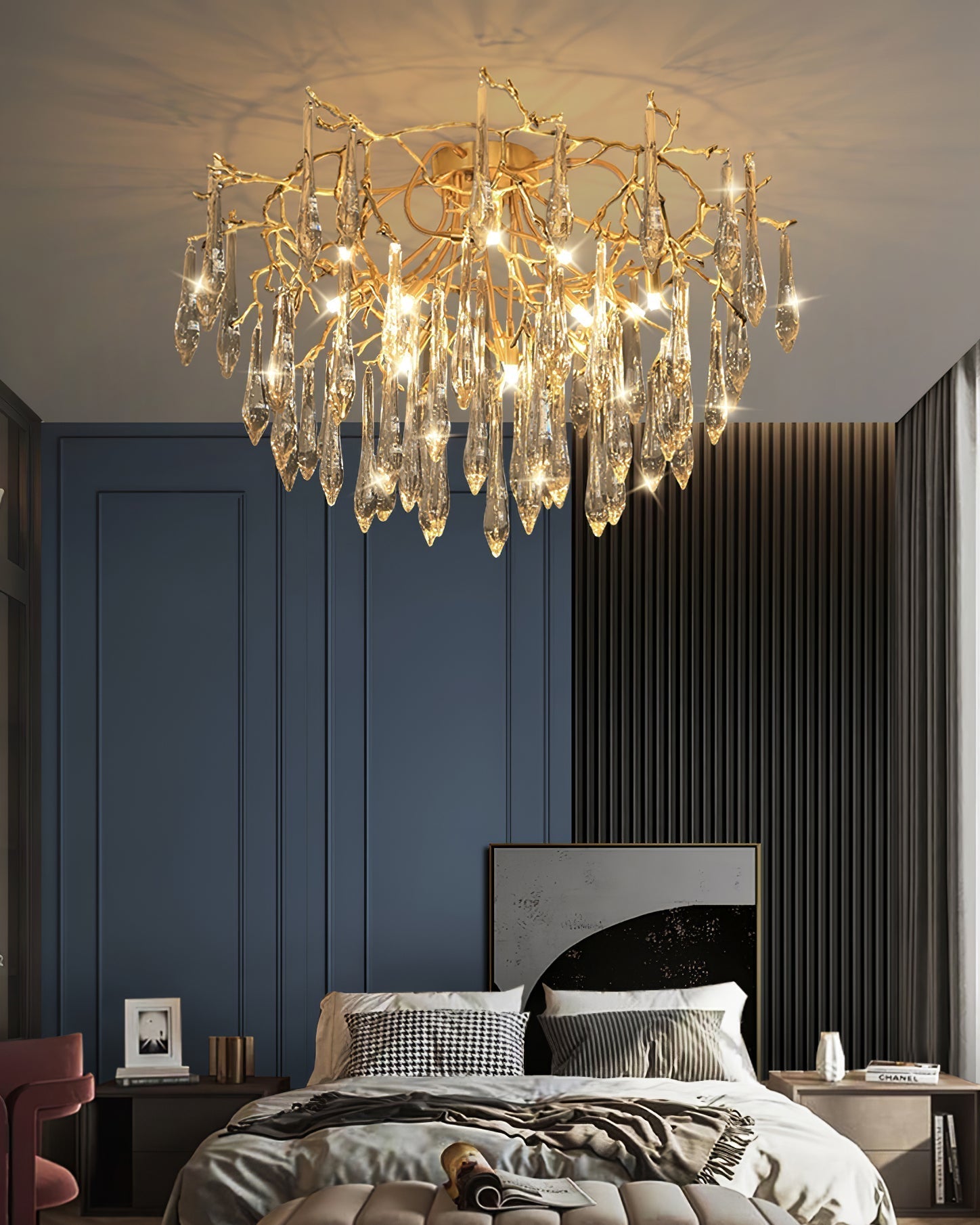 Lampe de Plafond en Cristaux - Design Élégant et Luxueux